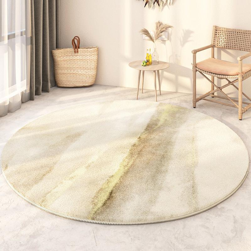 Senior Light Luxury Home Decoration Living Room Round Carpet Soft Non-slip Gaming Room Decor Chair Mat Easy Cleaning Bedroom Rug