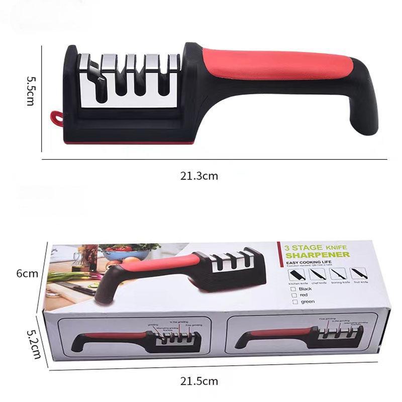 Multi-Stage Diamond Handheld Knife Sharpener with Dual-Sided Whetstone