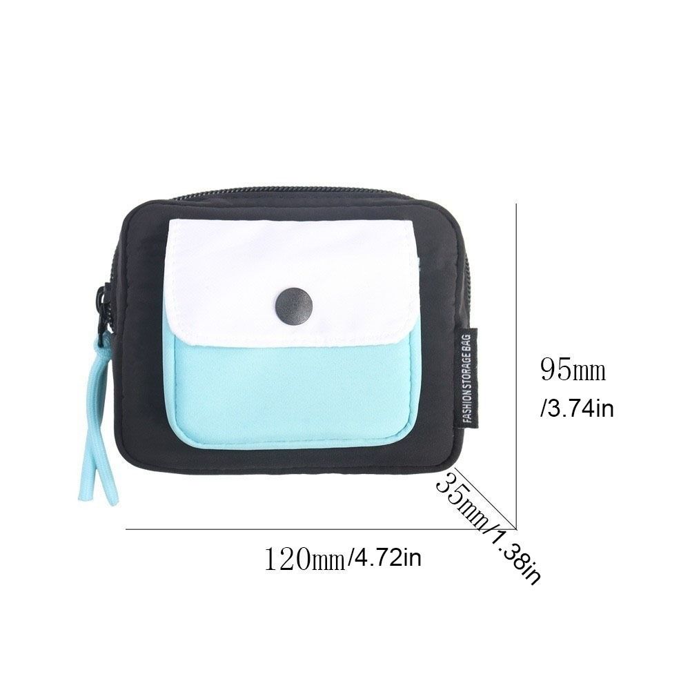 Contrast Color Canvas Coin Purse Multifuctional Mini Storage Bag Portable Earphone Bag Students