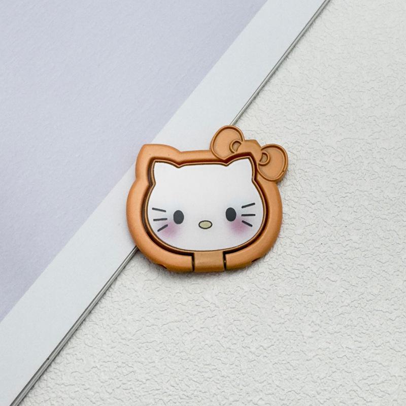 Cartoon Cat Phone Ring Stand with Magnetic Suction and Desktop Back Sticker