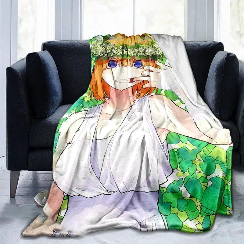 The Quintessential Quintuplets Nakano Ichika Miku Yotsuba Anime HD Print Anime Blanket Flannel Family Blanket Throw Blanket