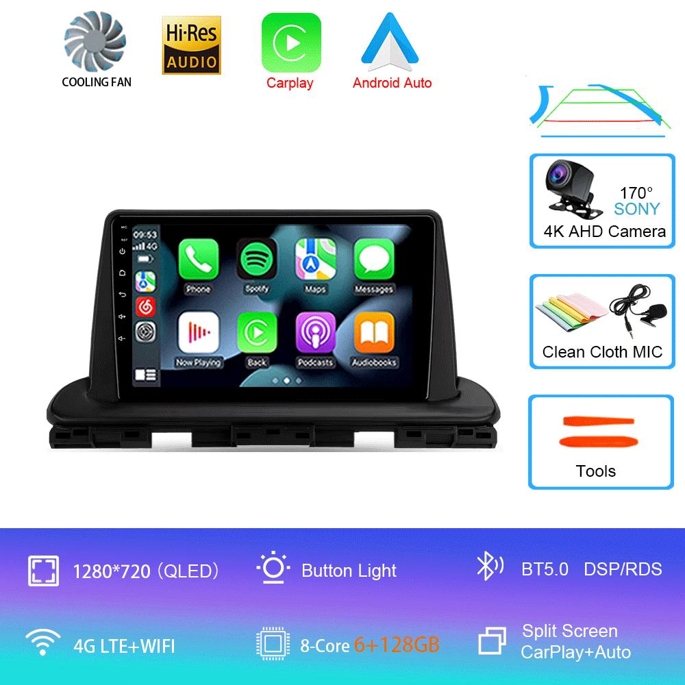 Car Radio Android 14 Carplay Auto 2K Screen BT Multimedia Player For Kia Cerato 4 IV 2018 - 2021 Autoradio Stereo 2din Head Unit