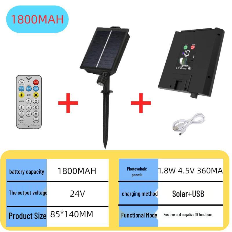 24V Solar Charging Panel with Copper Wire, Outdoor Low Voltage Light, Portable Remote Control, USB Interface, Energy Storage, Photovoltaic Accessory.