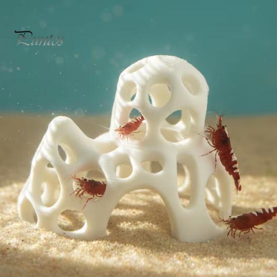 Juvenile Fish Cave 3D Printed Aquarium Shrimp Cave, Hollow Out Tank Shelter, Natural Underwater Landscape Safe Hideout for Hiding, Resting,