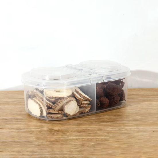 Luftdichter Lebensmittelaufbewahrungsbehälter 2 Fächer Snack-Aufbewahrungsbox mit Deckel Stapelbare Obstaufbewahrungsbox für Kühlschrank Küchenvorratskammer Picknicks