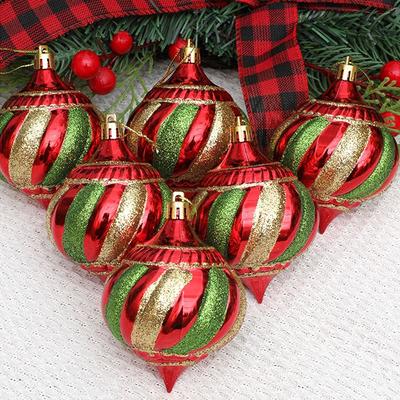 6 Piezas Bolas de Navidad Pintadas Irrompibles Colgante Plástico Reutilizable Galvanizado Set de Bolas Colgantes Adorno Elegante para Árbol de Navidad
