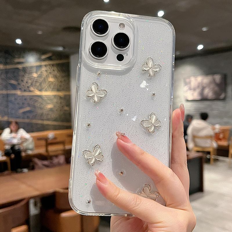 

INS 3D Эпоксидная Бабочка Прозрачный Мягкий Чехол Для Телефона Для iPhone 11 14 15 16 17 Pro Max Plus Милый Ударопрочный Бампер Silicon&iPhone 11 Pro Max