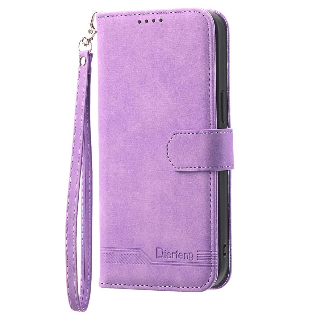DIERFENG DF-03 For Xiaomi 14T Pro Leather Case Lines Imprint Wallet Phone Cover