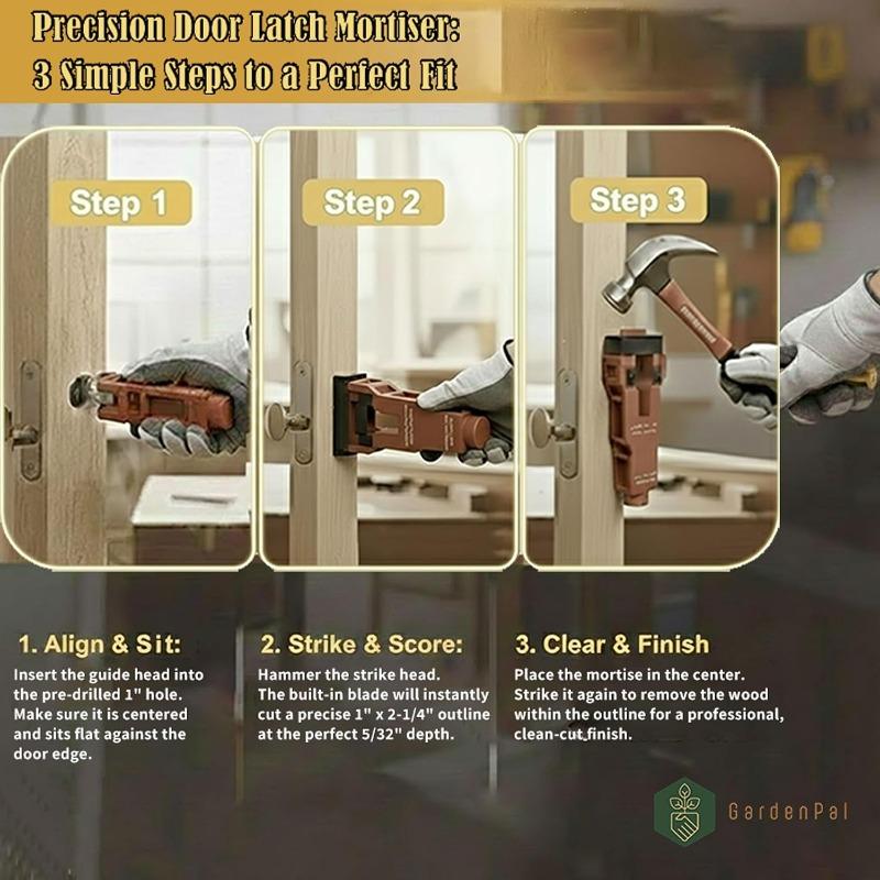Utensile per scanalatura di chiusura porta per rimuovere materiale Rapido da installare o sostituire Serrature per porte di spessore 1-3/4" o 1-3/8"