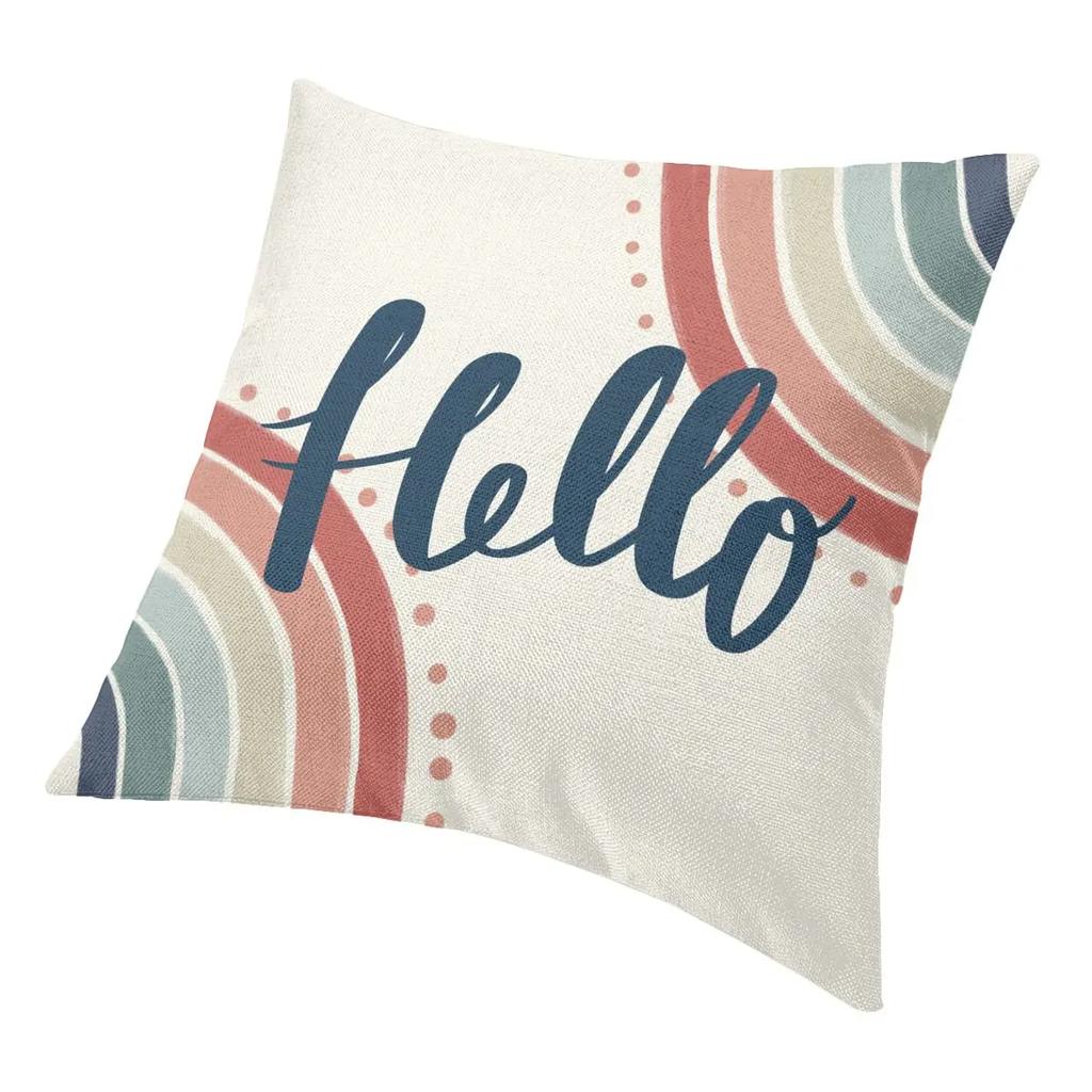 Rainbow Boho Art Minimalism Pillowcase Double-sided Printing Cushion Cover Decorative Pillow Case Cover Home Zipper X