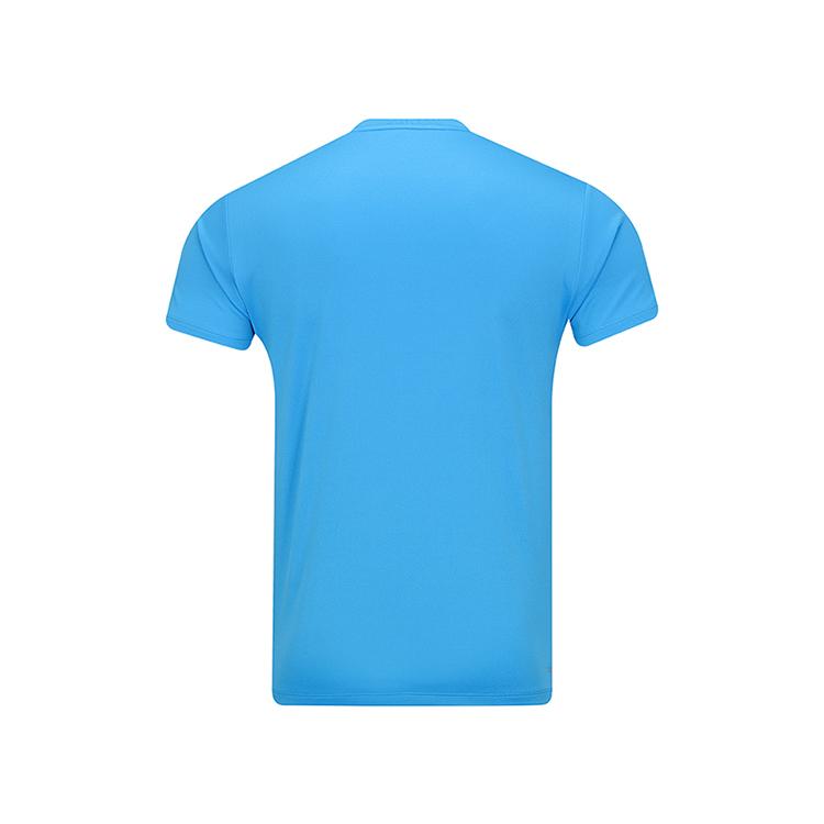 Li Ning Badminton Series Comfortable Round Neck Quick Dry Cool Versatile Short Sleeve T-Shirt Unisex T-Shirts Danube-Blue AAYV049-4