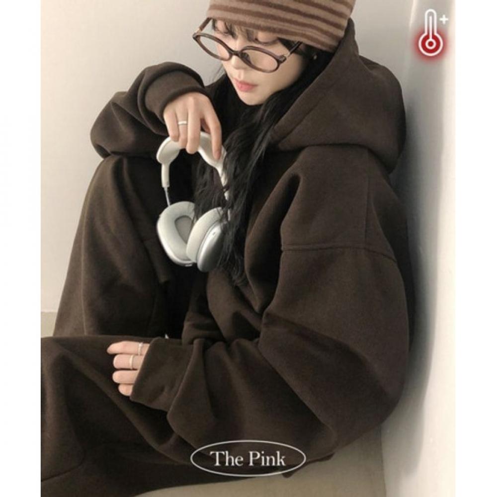 The Pink Corduroy Fleece Hoodie + Training Pants Set