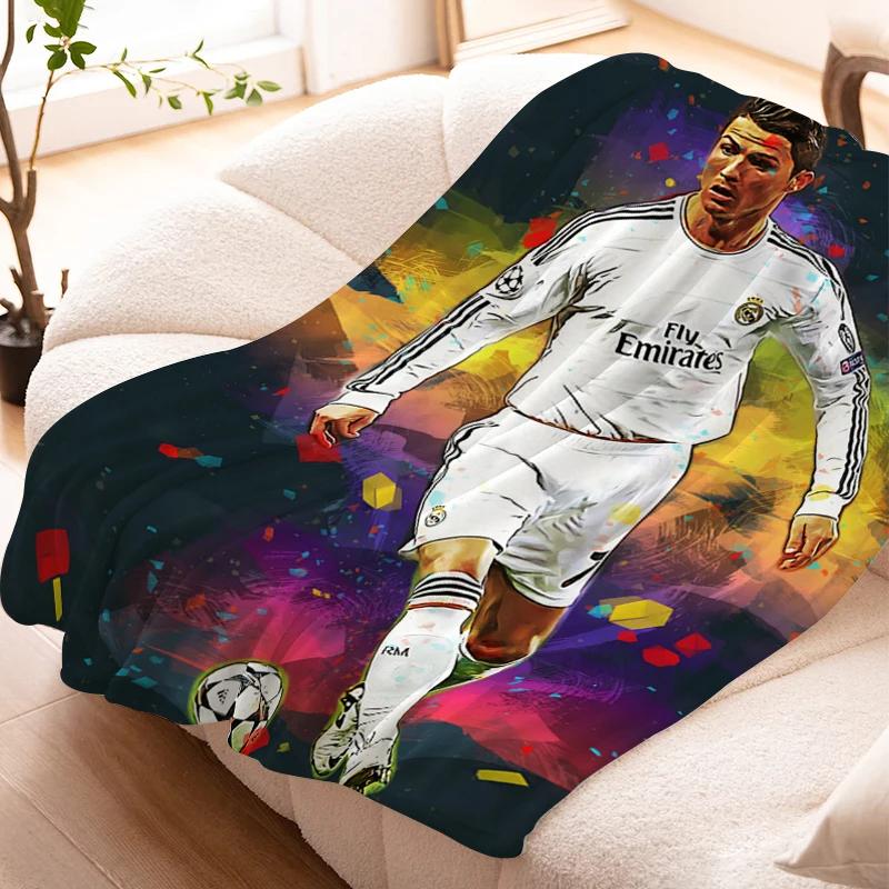 Sofa Blankets for Winter Cristiano Ronaldo Warm Knee Bed Fleece Custom Camping Fluffy Soft Blankets Microfiber Bedding King Size