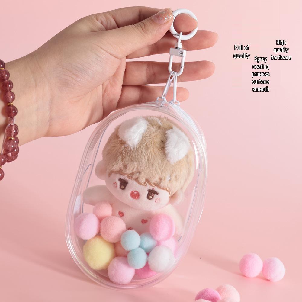 Transparent PVC Doll Display Bag for 10-13cm Plush Dolls