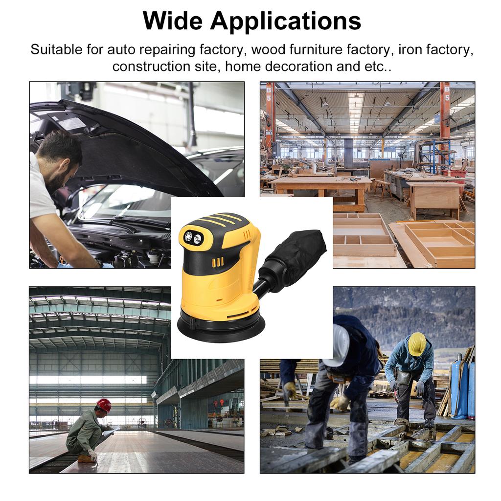 125mm Brushless Motor Cordless Orbital Sander Wood Grinder Electric Car Polisher Metal Polishing Grinding Sanding Machine