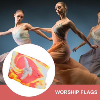 Worship Flags Worship Angel Wing Flag for Dance Church Chiffon Banner for Beginner Girls Christian Dancers Practice Performance