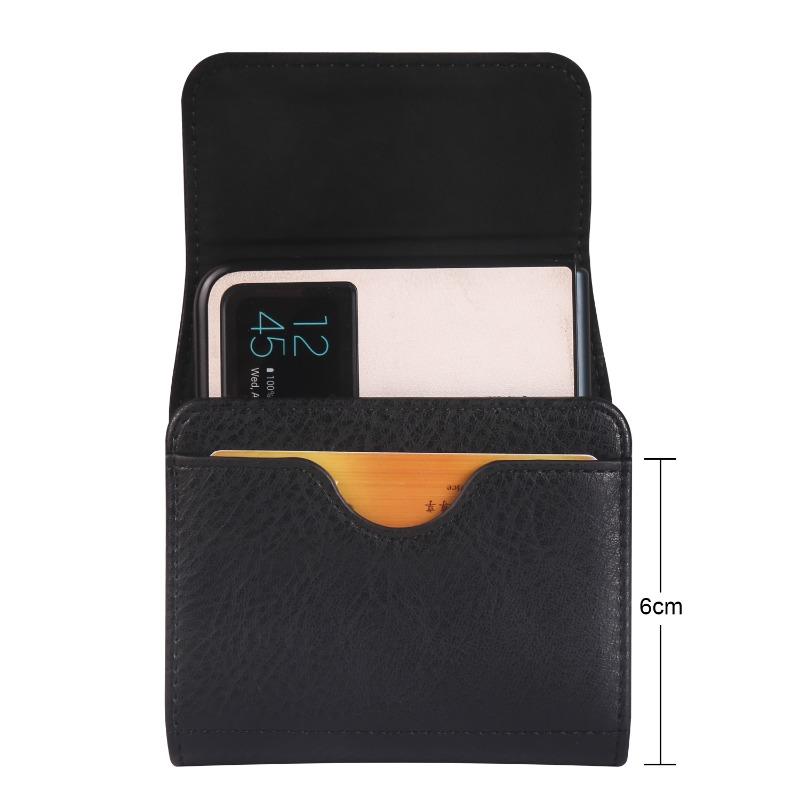 Universal Phone Pouch Belt Clip Cover For Motorola Razr 70 Ultra Razr Ultra 2026 Razr Plus + Card Slot Wallet Leather Waist Case
