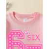 European Sizes Girls' Soft Crewneck Sweatshirt, Pink Star Print Design with Cute Print, Casual All-Match, Ideal Holiday Present