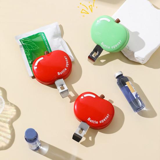 3-in-1 Apples Shape Bottle Opener & Magnetic Bag Clip Easy Open Bottle Cap Portable