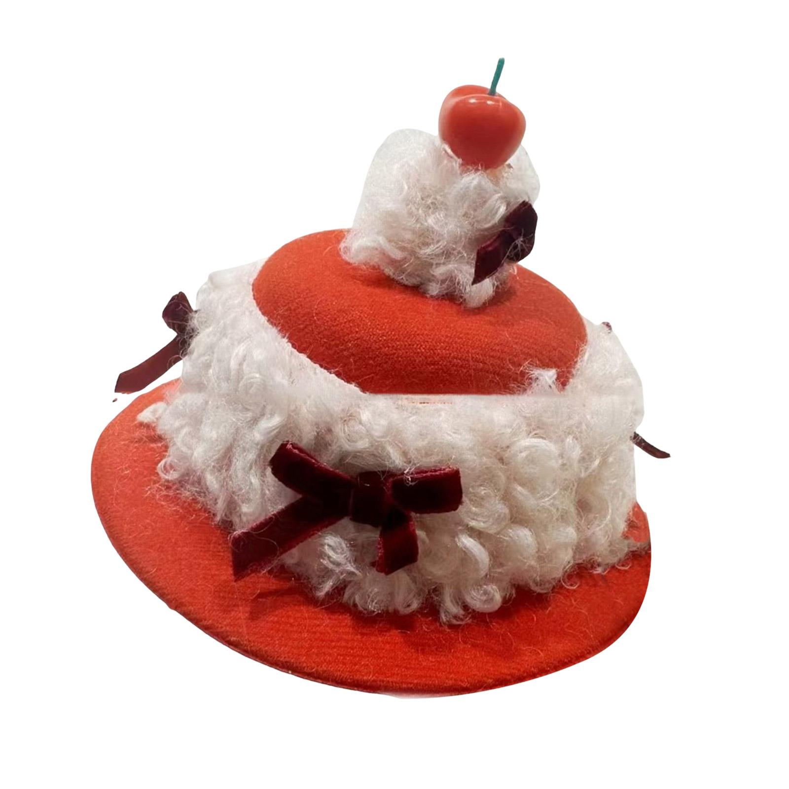 

Lightweight and Comfortable Birthday Hat Hair Clip with Cream Cake Designs Hair Decoration for Fashionable Women червоний