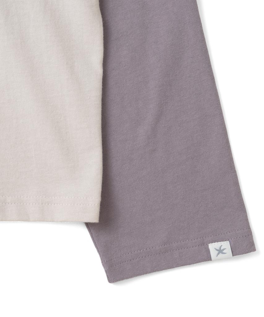 THE COLDEST MOMENT Tcm Mini Logo Raglan Long Sleeve (Beige/Purple)