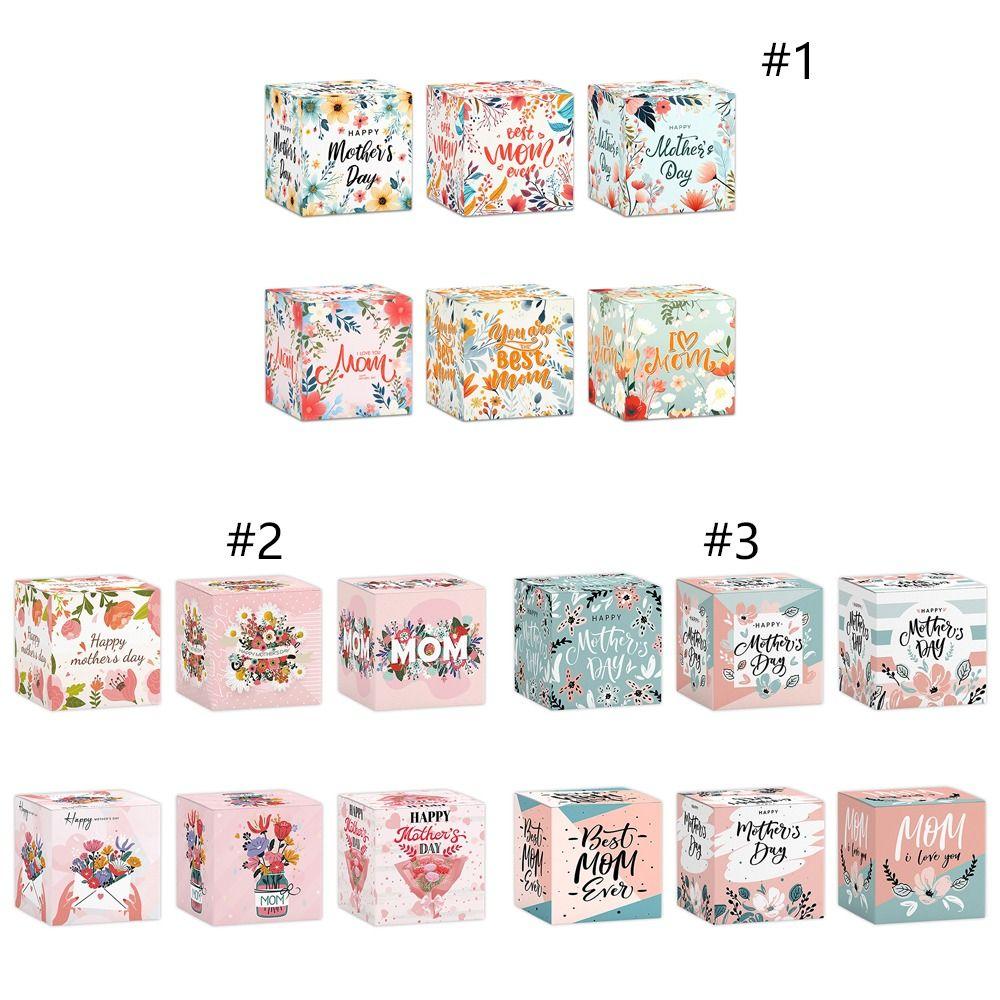 12pcs Colorful Snack Candy Boxes Cartoon Cookie Box Mother's Day Gift Boxes  Birthday Supplies