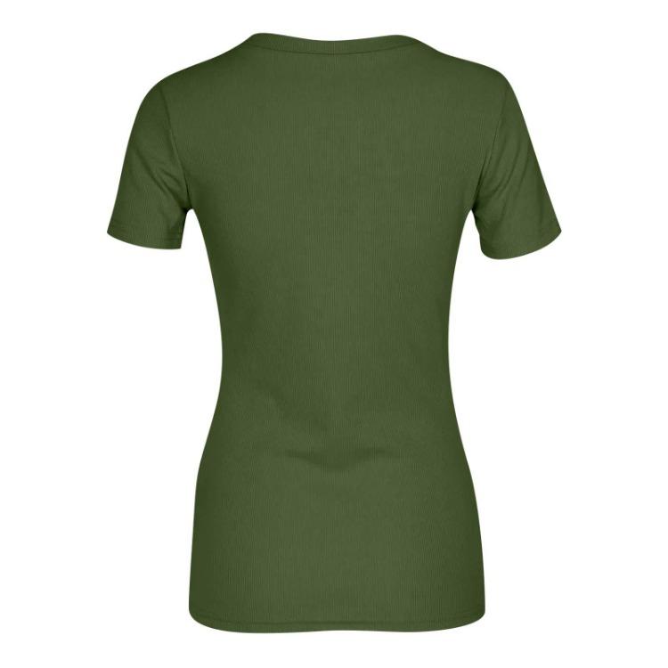 Fashion Ladies Slim Fit T-Shirt Casual Short Sleeve Round Neck Solid Color Pullover Top