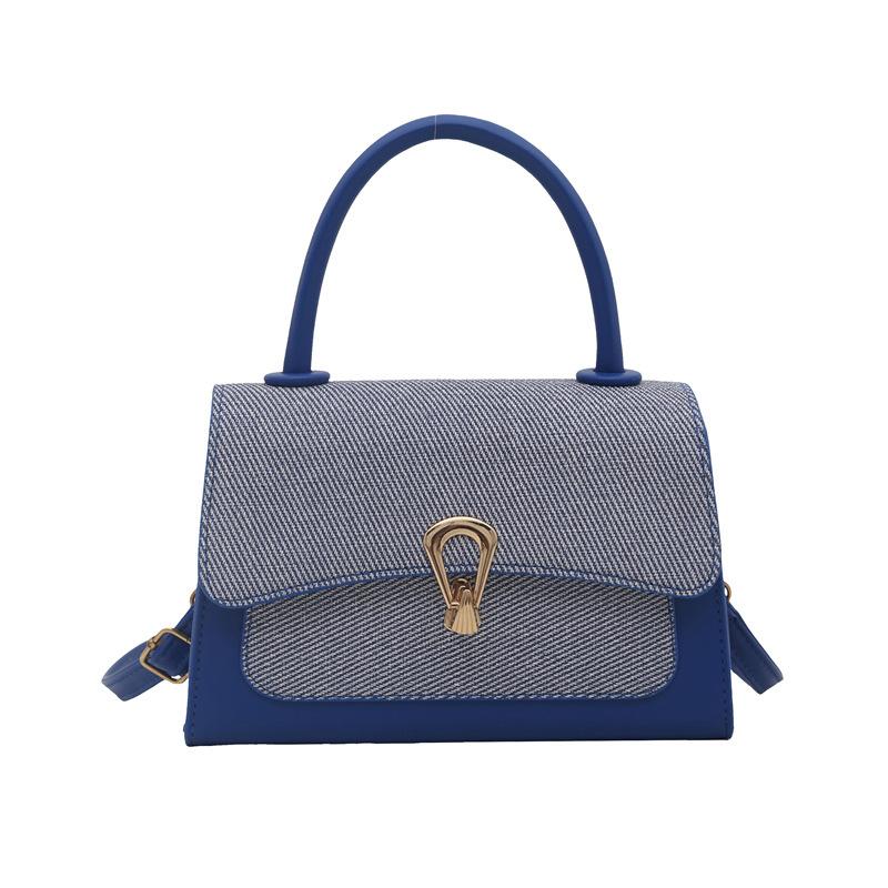 Foreign-style Indentation Lychee Pattern New 2025 Summer Lock Simple Casual Messenger Shoulder Portable Small Square Bag Woman