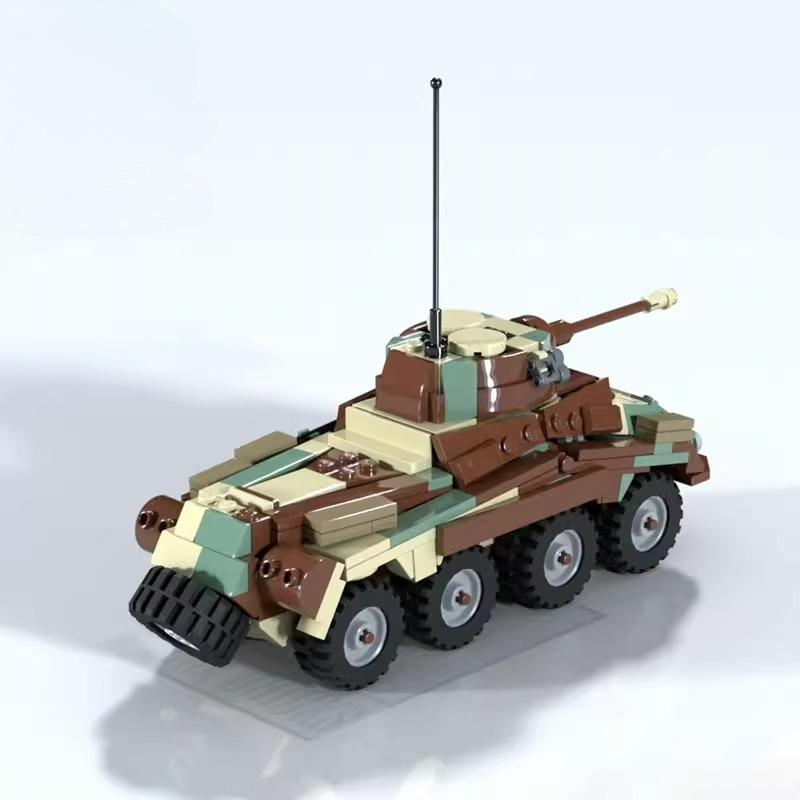 Military Series Camouflage Armored Car Building Blocks MOC Cougar Artillery Vehicle Model Children's Puzzle Assembly Toys Gift