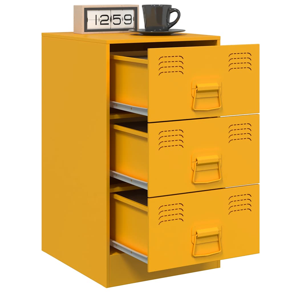 Nightstands 2 pcs. Mustard Yellow 34.5 x 39 x 62 cm Steel