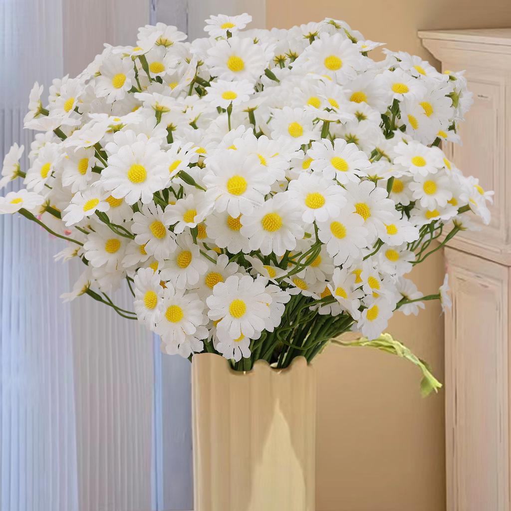 6/18pcs Small Daisy Fake Flower Bouquet for Valentines Party Home Decoration DIY White Artificial Daisy Flowers Ornaments