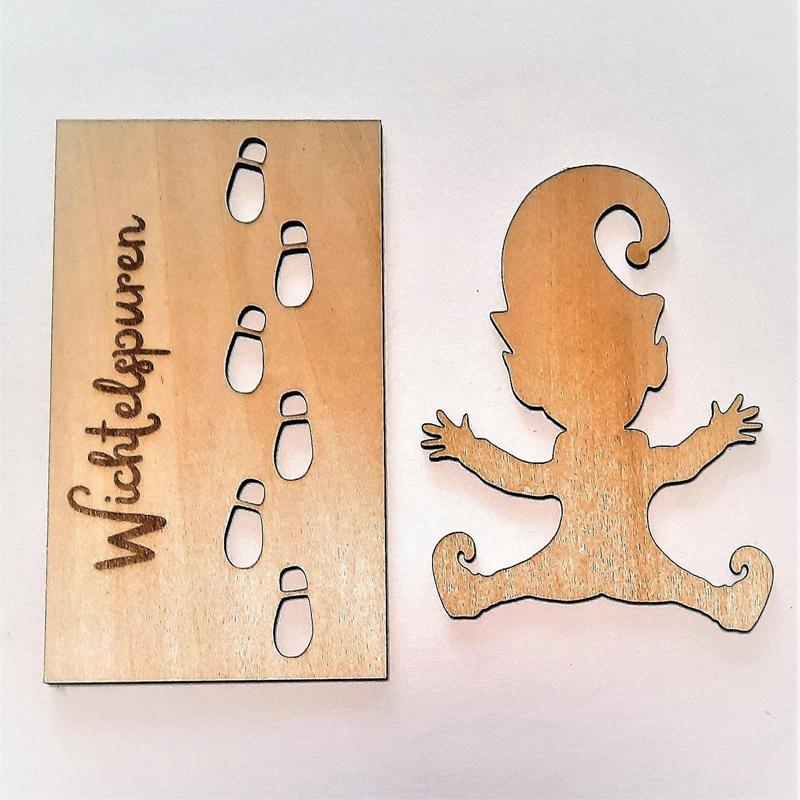Christmas Gnome Shape Wooden Stencil Footprints Template Xmas Tree Ornament Gnome Elf Footprint Christmas Window Floor Decor