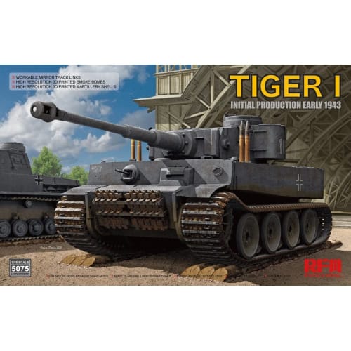 Ryefield Models 1/35 German Army Tiger 1 Heavy Tank, Very Early Model, No. 100, Early 1943 Plastic Model Kit RFM5075