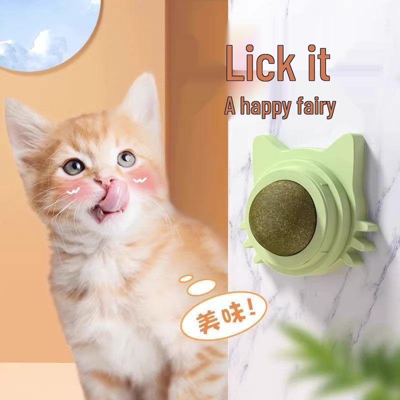 Catnip Wall Ball: Self-Entertainment Toy for Cats, Molar Teaser, Ready-to-Eat, Relieves Boredom