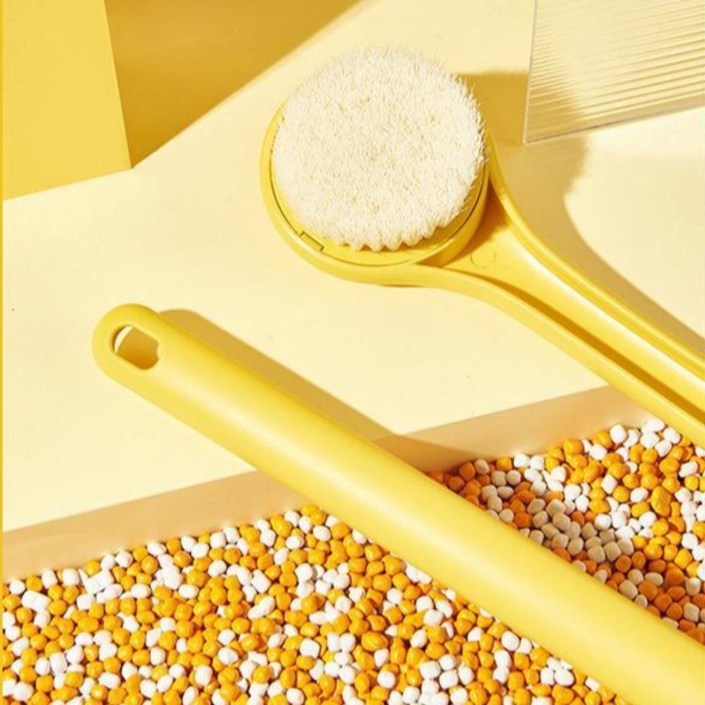 Universal Cute Duck Bathing Brush Long Handle Yellow Boby Rubbing Tool Hang Hole Soft Bristles Shower Scrubber Kids