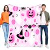 Cozy Halloween Ghosts Blanket Soft Throw for Kids, Cute Pink Design with Pumpkins and Spiders, Perfect for Bed Sofa, Lightweight