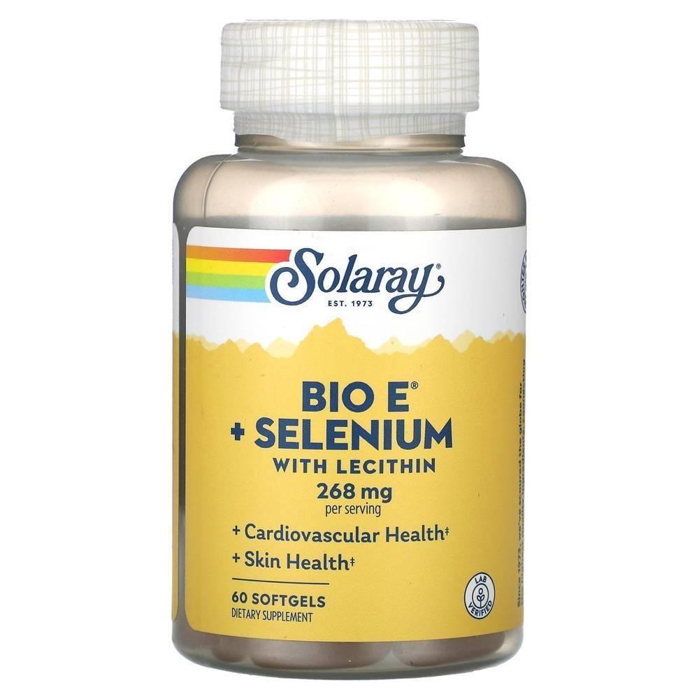 Solaray Bio E + Lecithin Selenium Softgels 60 Tablets 1 pcs