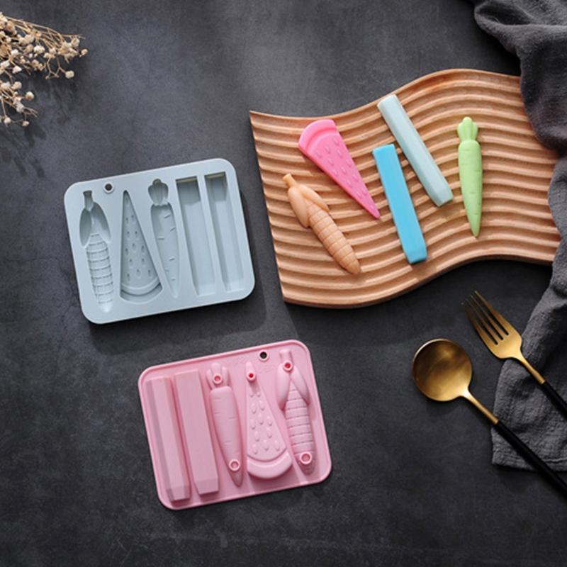 Painting Crayon Silicone Mold Baby Drawing Pencil Cupcake Chocolate Fondant Mould Cake Decorating Tools Candy Clay Molds