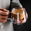 200ml Transparent Doppel Wand Glas Kaffee Becher mit Griff Hitze-beständig Espresso Tasse Latte Cappuccino Tee Wasser Tasse Frühstück
