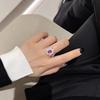 Trendy Luxury Simulated Red Tourmaline Adjustable Ring for Women