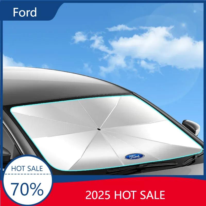 2025 Hot For Ford Car Sunshade Windshield Umbrella Front Window Sun Shade UV Protection For Ford Ranger C-Max SMax Focus MK3 Gal
