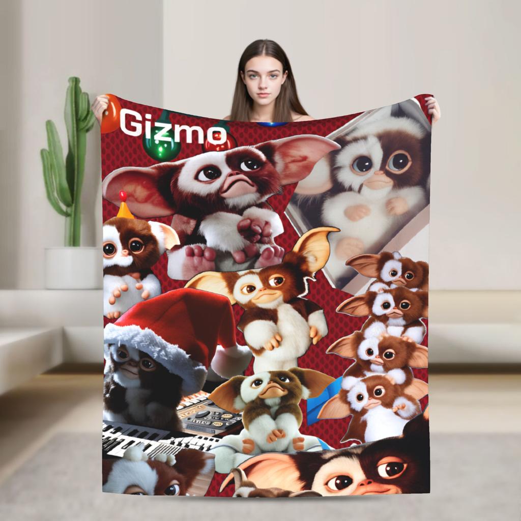 Christmas Horror Movie   Warm Blankets G-Gremlins Gizmo Camping Plush Bedding Throws Home Decor Flannel Bedspread Sofa Bed Cover