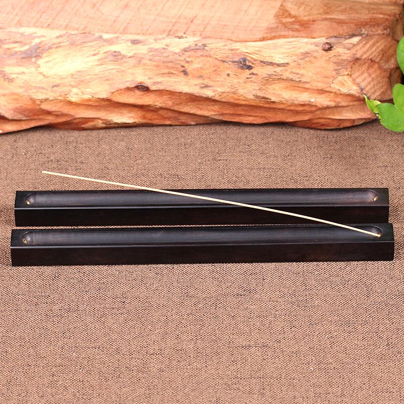 Sandalwood Double-Hole Ebony Incense Holder: Compact & Portable Wooden Strip for Home & Travel Use. 032695956296 эбеновый
