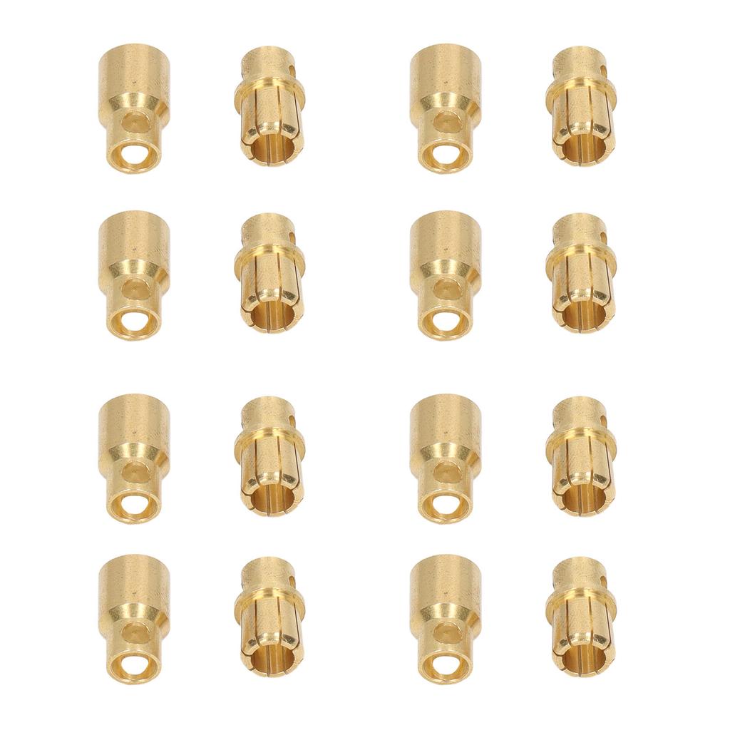 30 Sets Connector Plug 8.0 Gold Plated Brass High Accuracy Firm Connection Set Kit for Battery