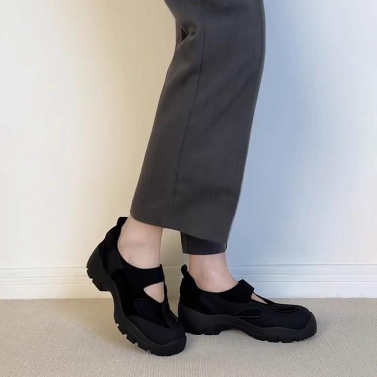 Self-kept Version~ Thick-soled Inner Height Increase Outer Wear Sports Mary Jane Shoes Women's Word with Thick-soled Round Head Lazy Single Shoes