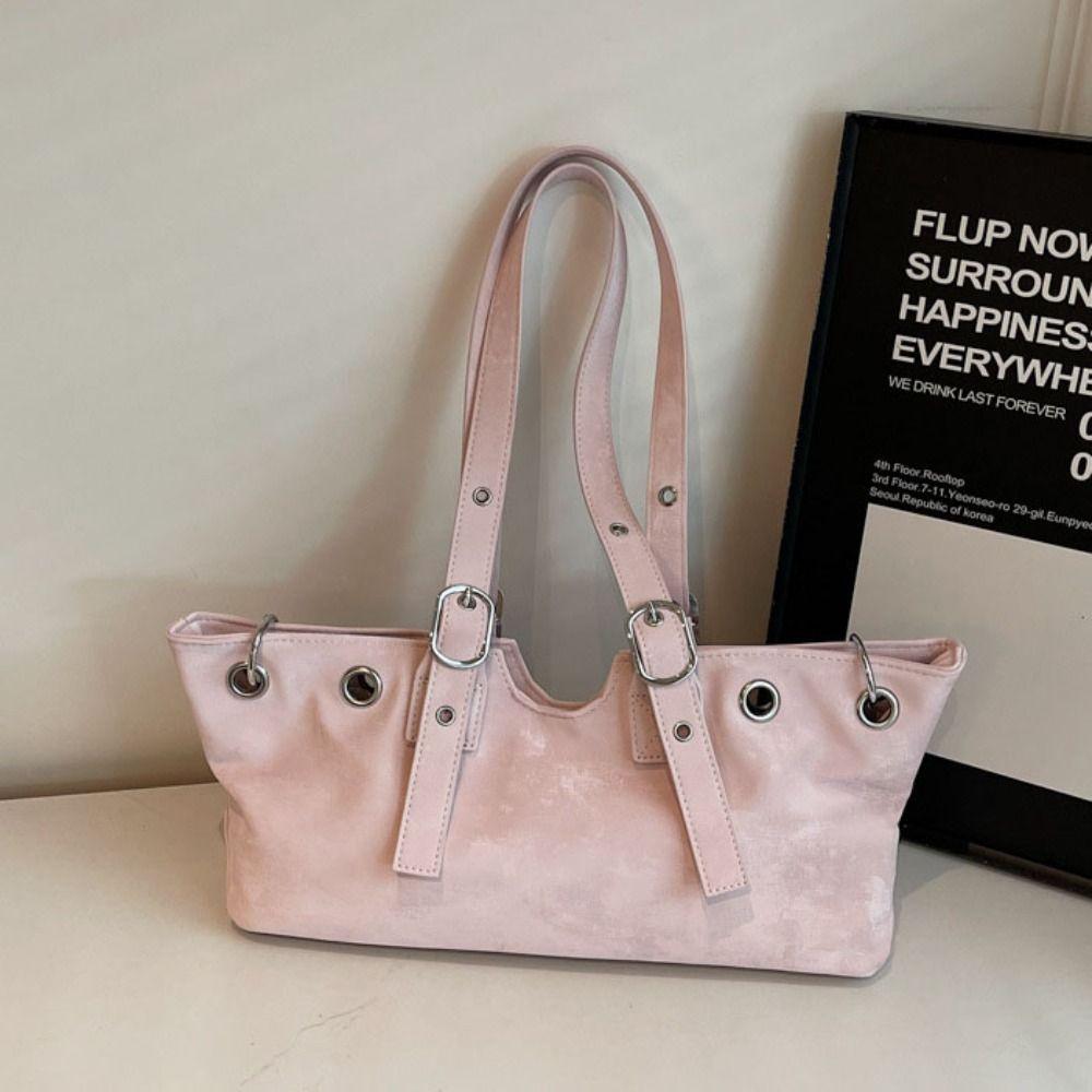 Tote Bag Matte PU Tote Bag Solid Color Underarm Packs Fashion Large Capacity Handbag Office Worker