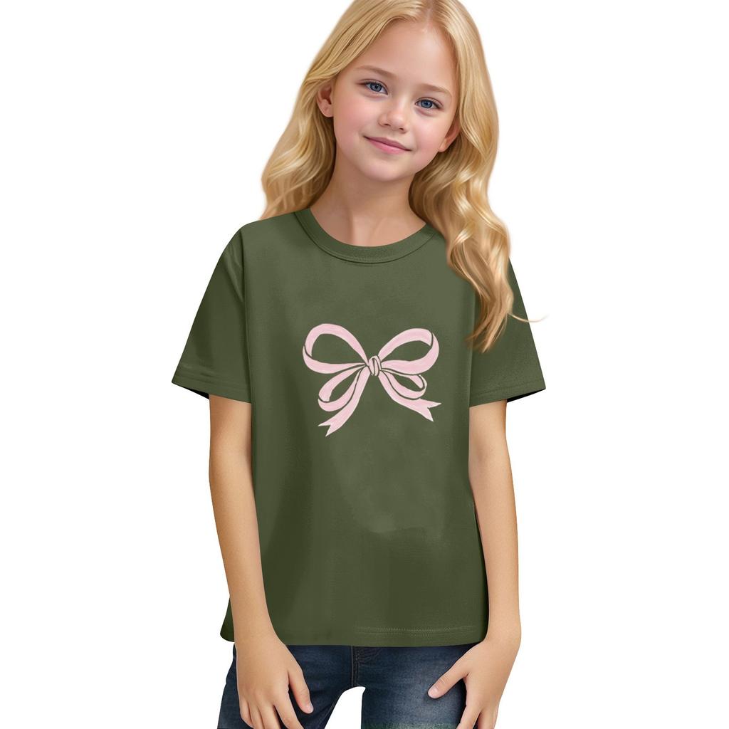 Children's Daily Casual Short-sleeved Printed Tops T-shirt