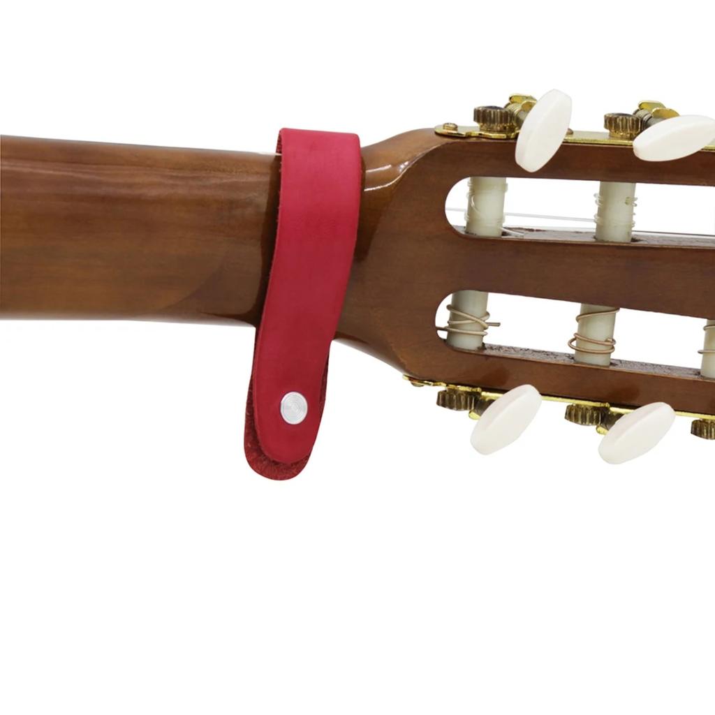 Leather Guitar Strap Holder Button Safe Lock with Strong Metal Fastener Fits Above Neck on Headstock Guitar Accessaries