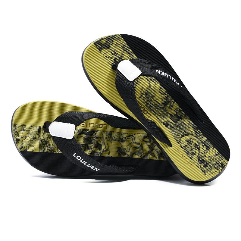 

Новые шлепанцы с перемычкой, мужские сандалии, нескользящие повседневные пляжные туфли, мужские тапочки, носить крутые тапочки на улице 45