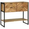 Console Table Brown 90 X 35 X 80 Cm Solid Wood Acacia